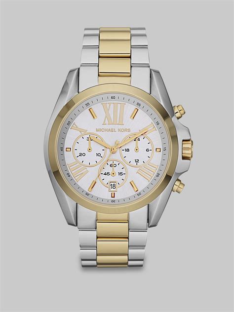 michael kors silver and gold mens watch|More.